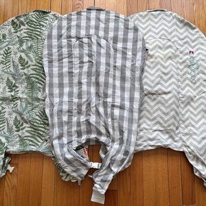 Dock A Tot DockAtot Deluxe 0-8 Months Covers -Chevron Fern Checkered Lot Of 3